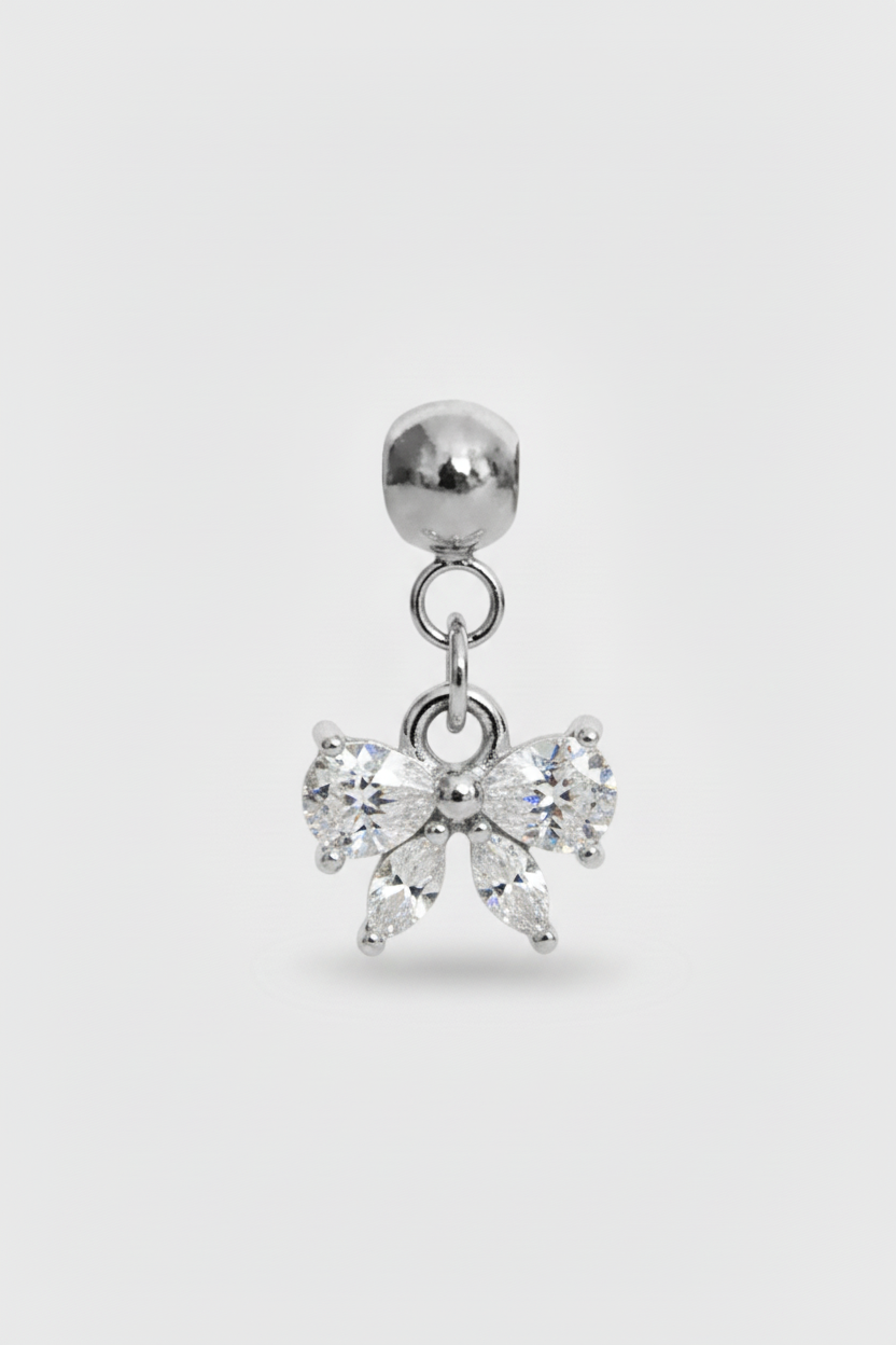Charm fiocco bianco silver standard