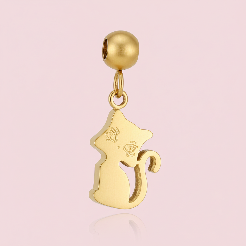 Charm Gattino Rosa Pastello