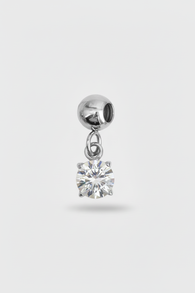 Charm zircone silver trasparente