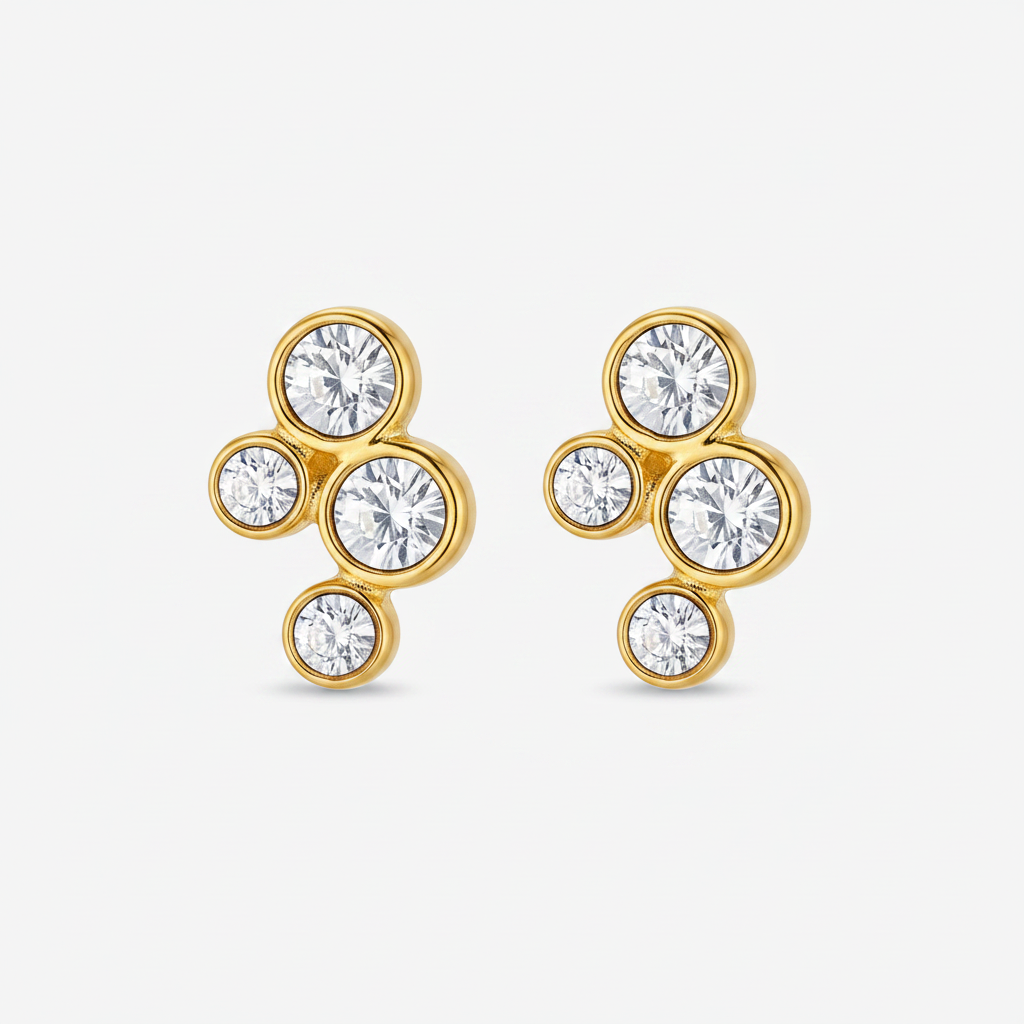 Orecchini Cluster Crystal - Coppia
