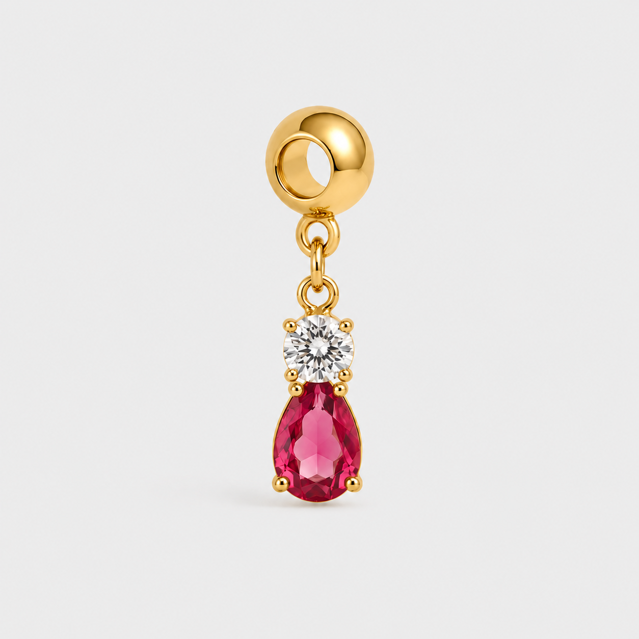 Charm Rubì silver/gold