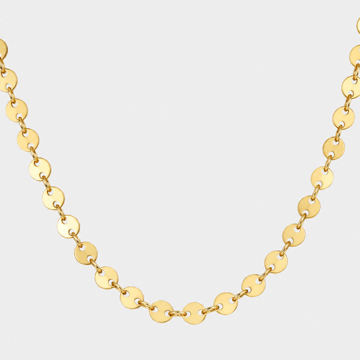 Collana Orbit Shiny dorata con piccoli dischi circolari collegati