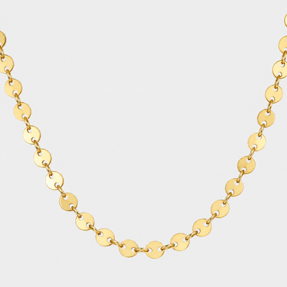 Collana Orbit Shiny dorata con piccoli dischi circolari collegati