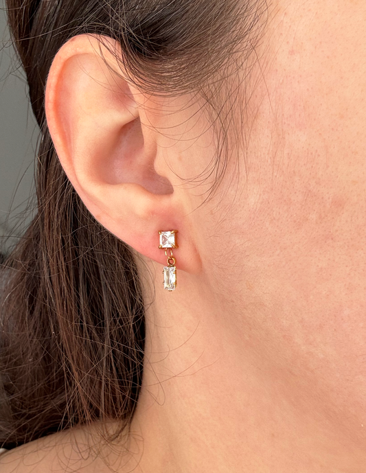 Mono orecchino Double Baguette