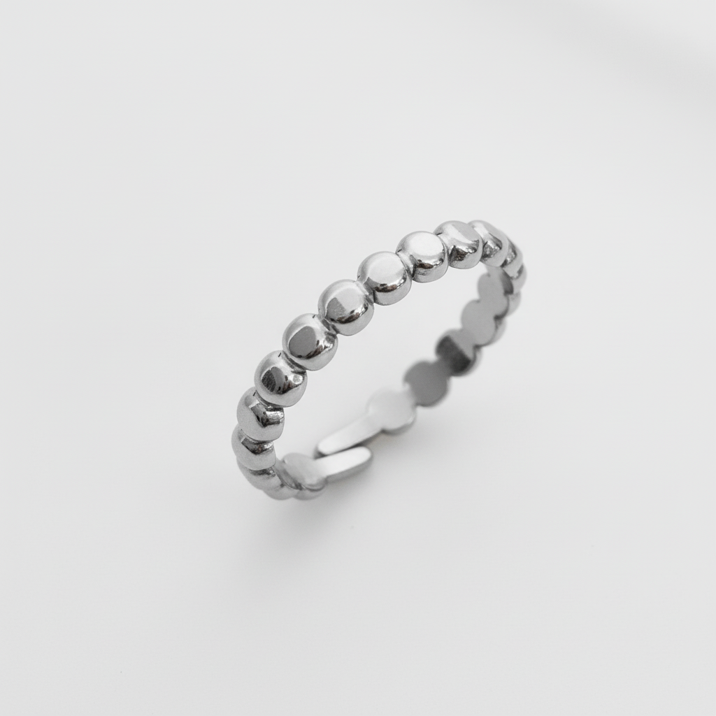 Anello Dotty Silver Acciaio Regolabile