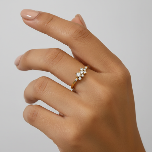 Anello regolabile gold con zirconi - fedele ai dettagli