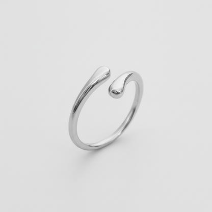Anello Silver Acciaio Aperto - Sfondo Grigio