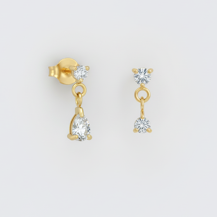Asymmetric Earrings Clean Uniform Background