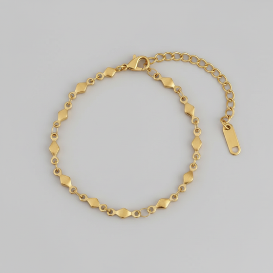Bracciale cuoricini gold - grigio chiaro
