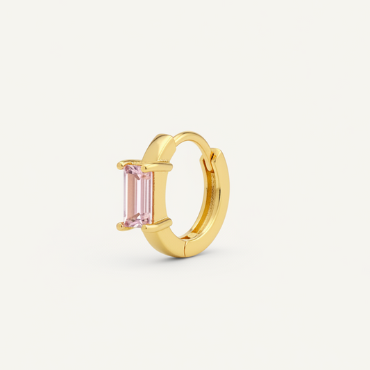 Cerchietto dorato baguette rosa 8mm