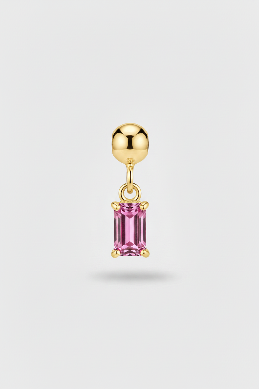 Charm baguette rosa gold