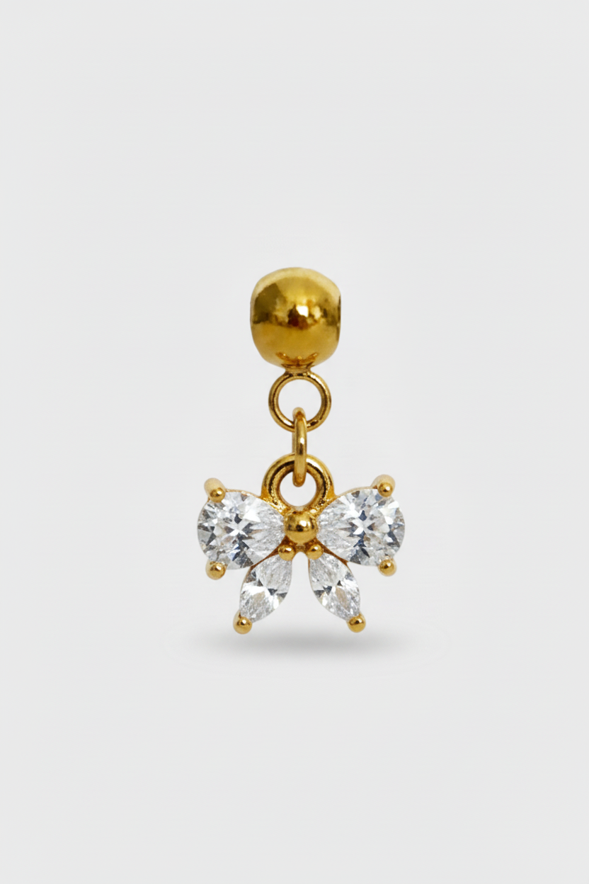 Charm fiocco bianco gold standard