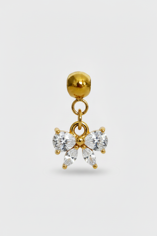Charm fiocco bianco gold standard