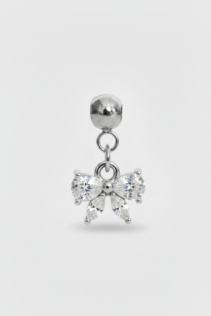 Charm fiocco bianco silver standard