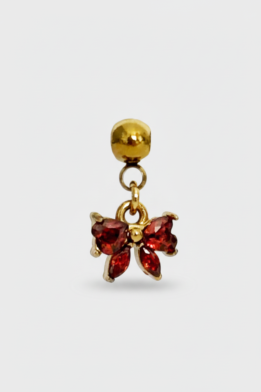 Charm fiocco rosso gold standard