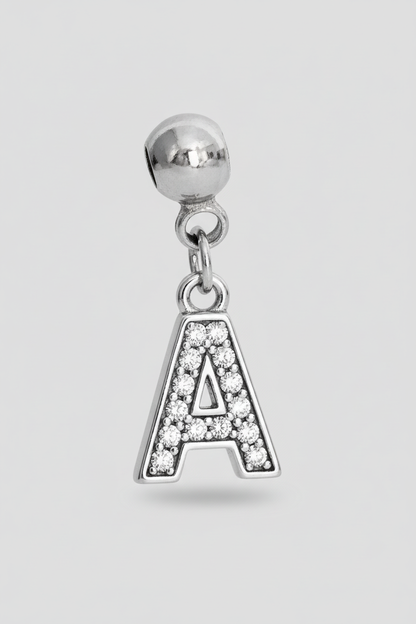 Charm lettera A silver standard