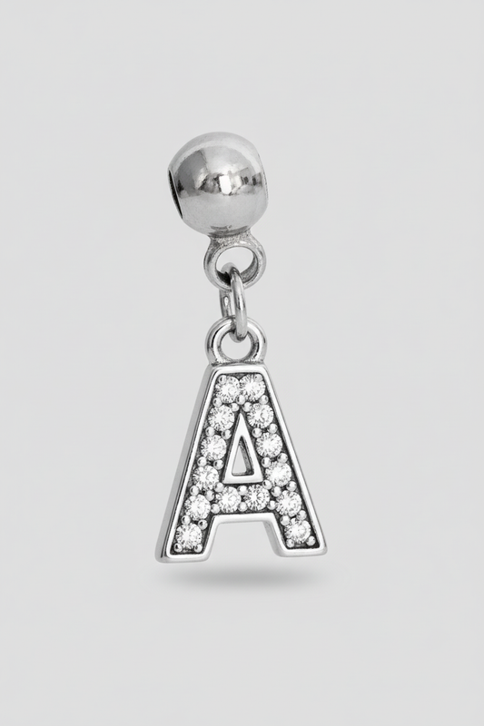 Charm lettera A silver standard