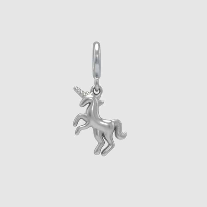 Charm Unicorno - Silver Acciaio