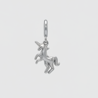 Charm Unicorno - Silver Acciaio