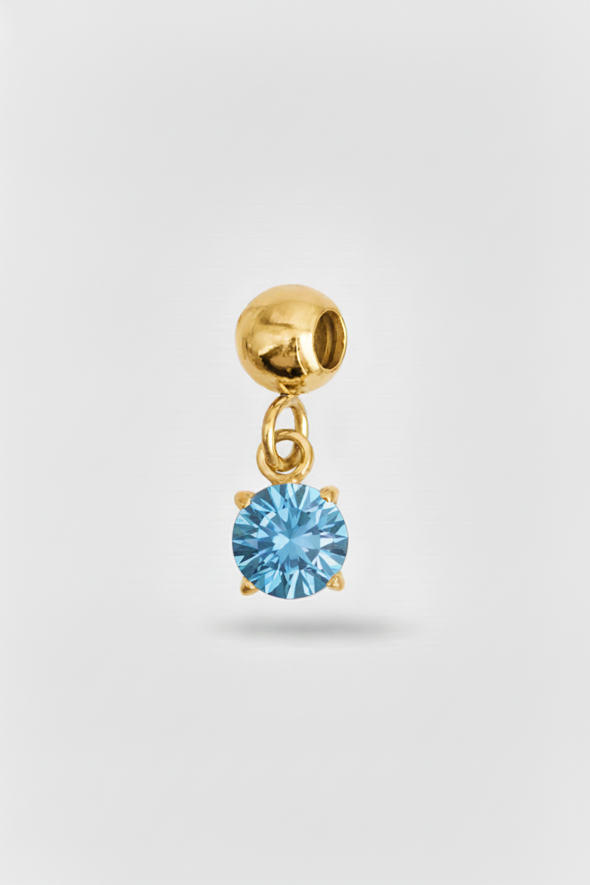 Charm zircone celeste scuro