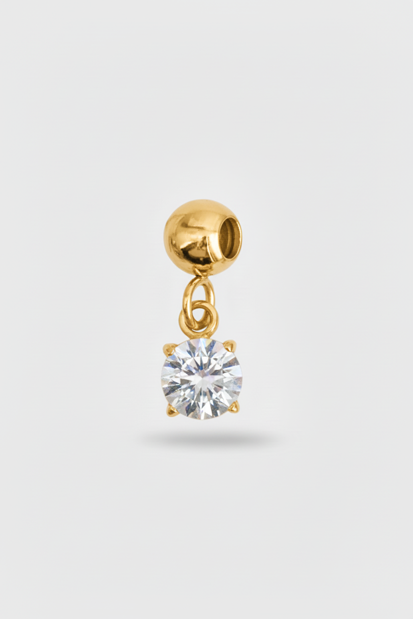 Charm Zircone Bianco silver/gold
