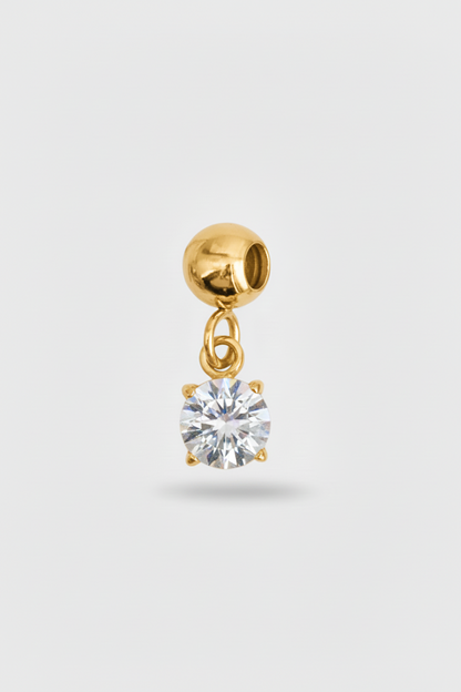 Charm Zircone Bianco silver/gold