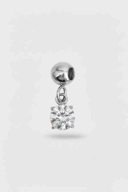 Charm zircone silver trasparente