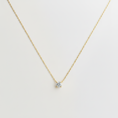 Collana Gold Solitario 5mm - 3D Render