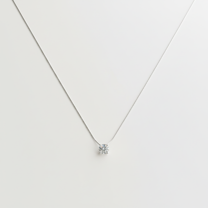 Collana Silver Solitario Centrato - 3D Render