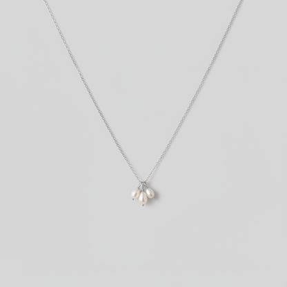 Collana tre perle in silver