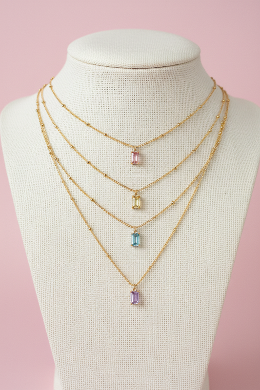 Collane con baguette e anellino di aggancio