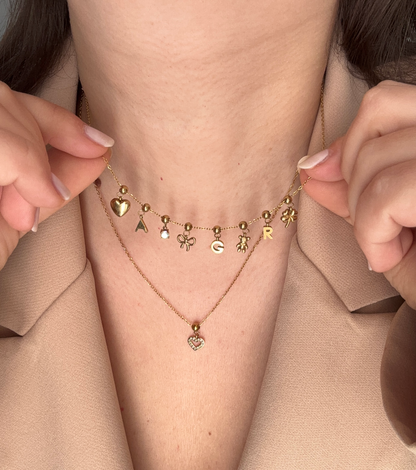 Charm Lettera silver/gold