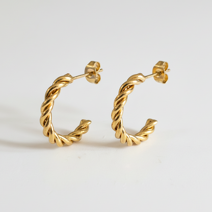 Coppia orecchini intrecciati gold ancora più luminosi