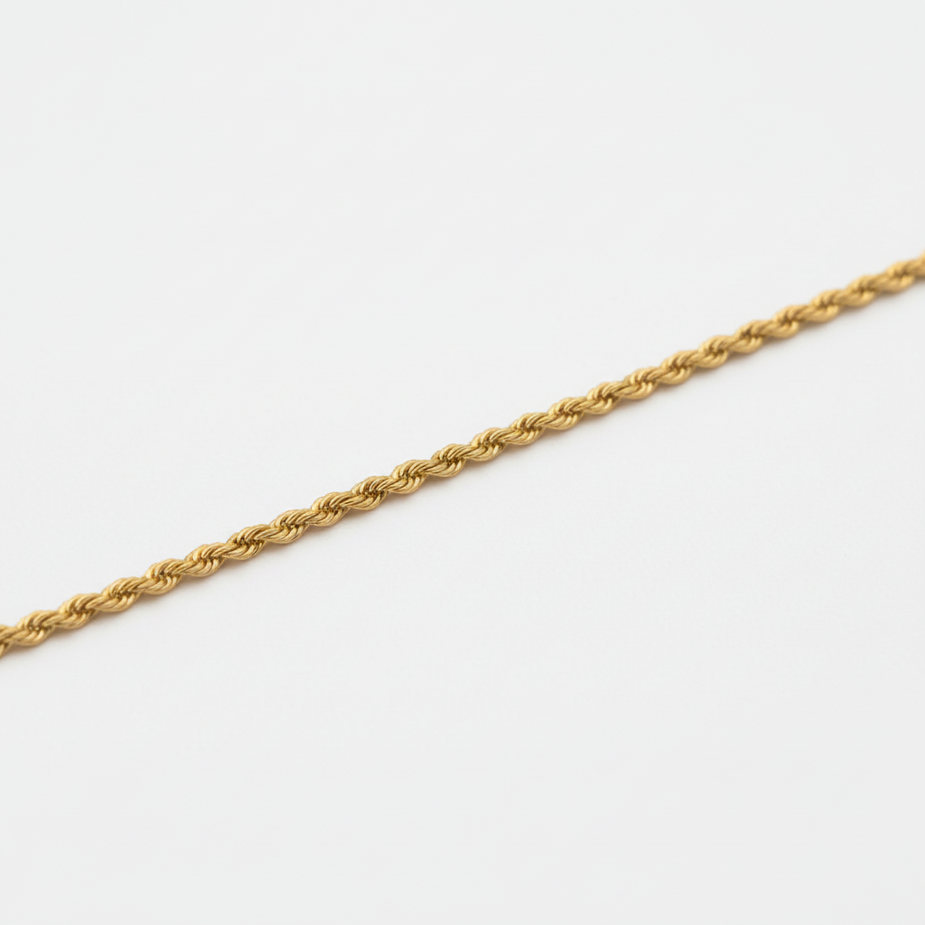 Dettaglio maglia sottile bracciale twisted rope