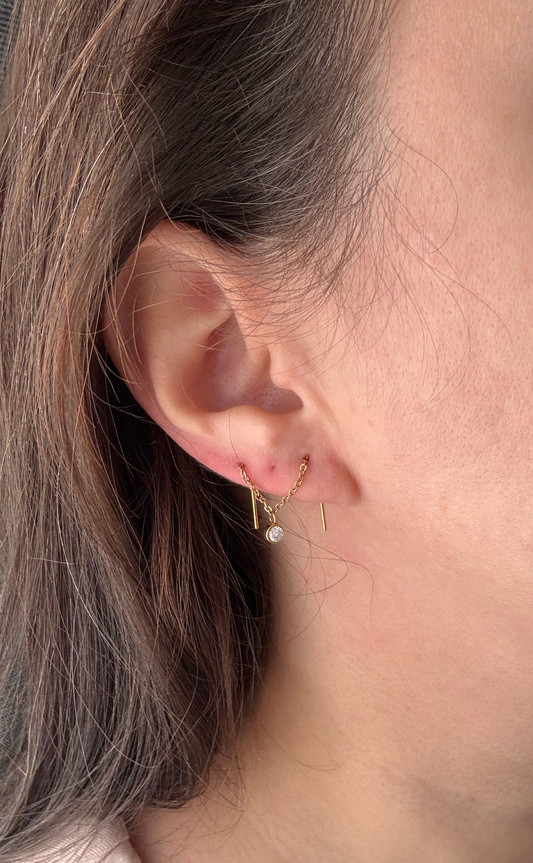 Orecchino Doppio Saliscendi