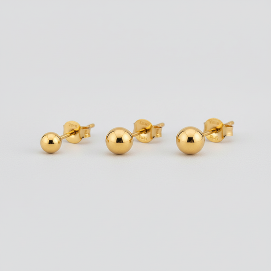 Mono orecchini pepita 2mm 3mm 4mm con farfalline