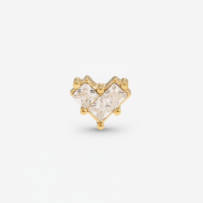Mono orecchino cuore gold