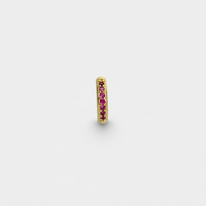 Mono orecchino hoop fucsia con chiusura a clip
