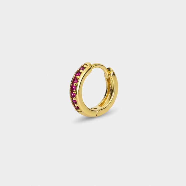 Mono orecchino hoop fucsia