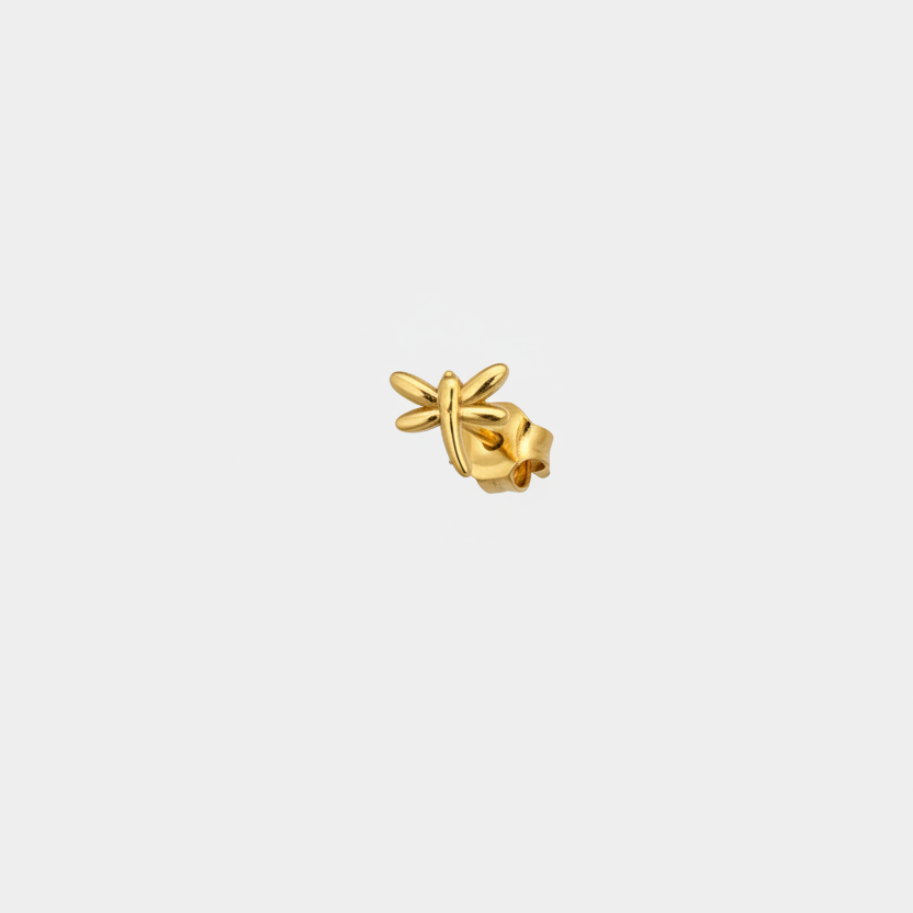Mono orecchino libellula gold fedele originale