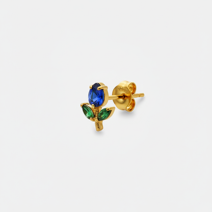 Mono Orecchino Micro Tulip - Gold Blu