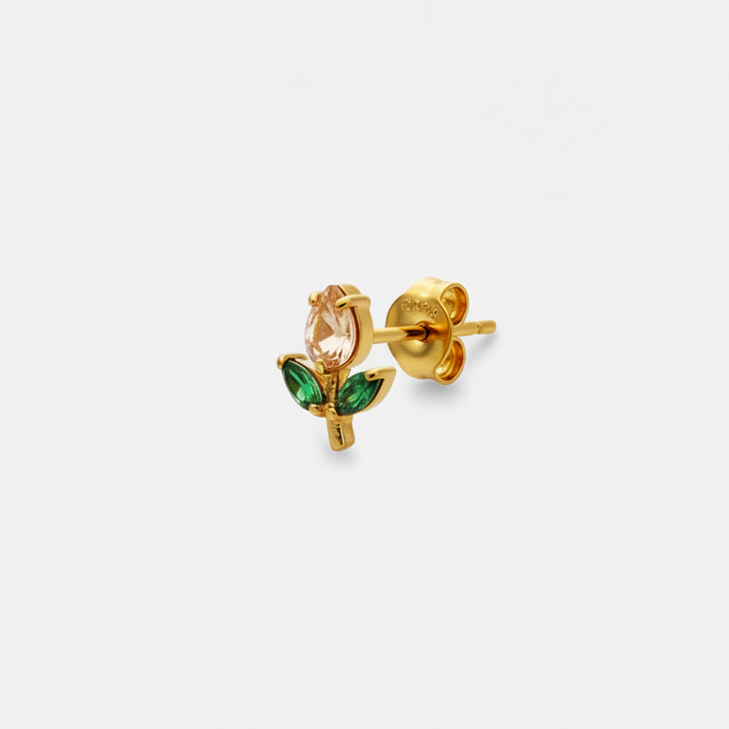 Mono Orecchino Micro Tulip - Gold Ocra Chiaro