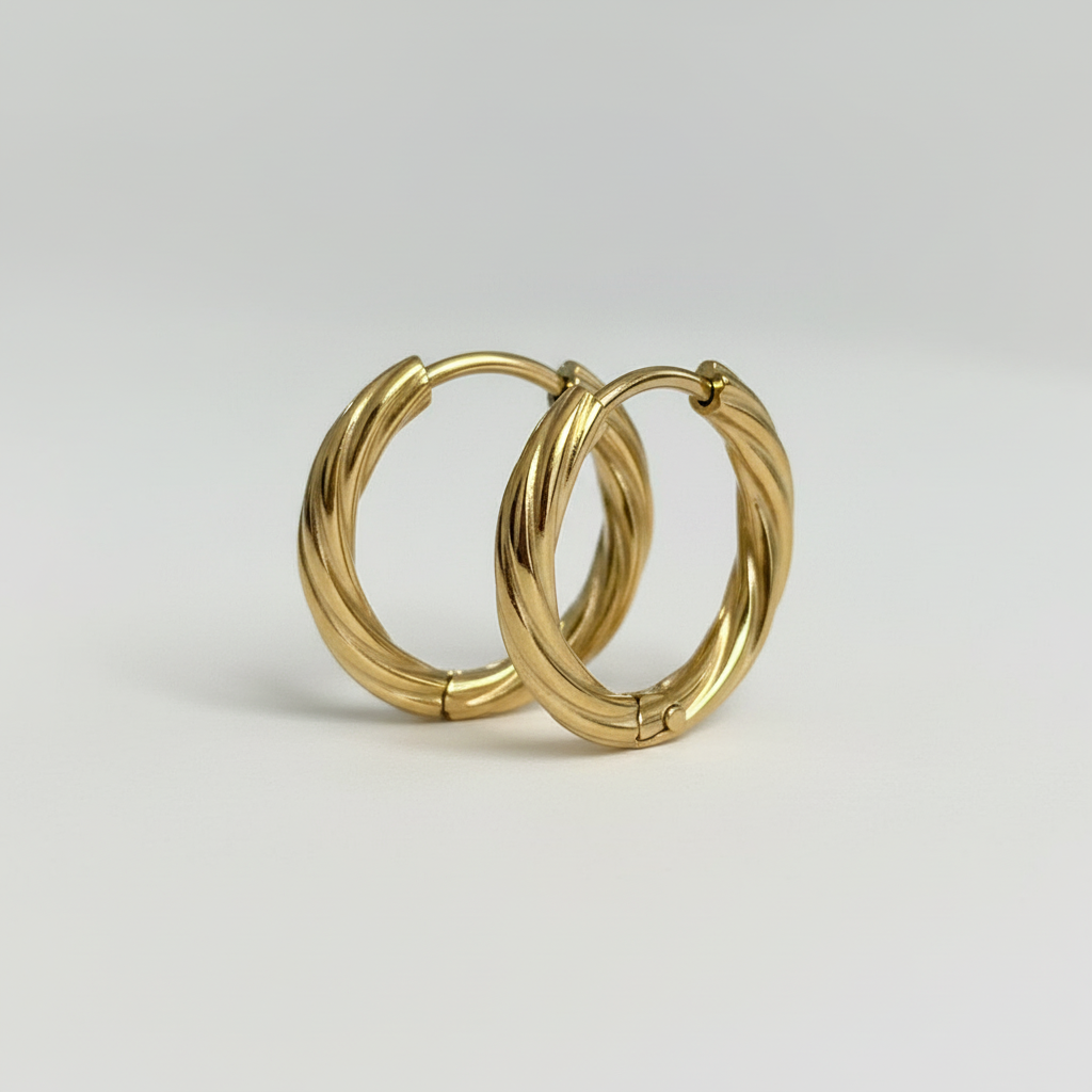 Orecchini cerchietti twist luminosi
