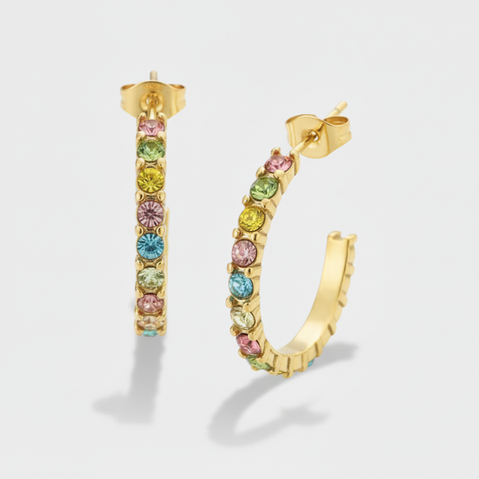 Orecchini cerchio multicolor senza ombra