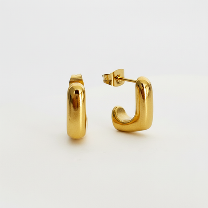 Orecchini L gold frontale e laterale