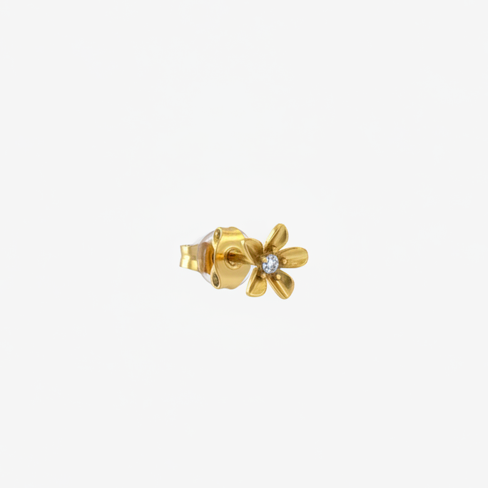 Orecchino fiore gold - sfondo grigio chiarissimo