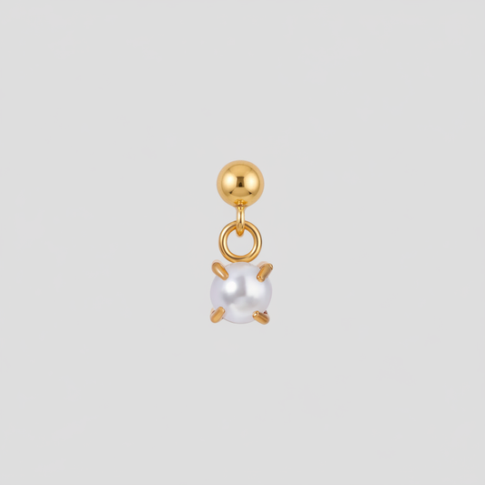 Orecchino pallina + perla oro uniforme