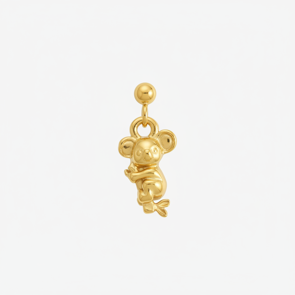 Orecchino pepita 2mm koala originale