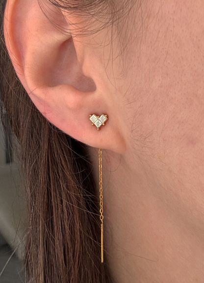 Mono orecchino mini pixel heart